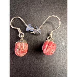NEW Norwegian thulite sterling silver earrings